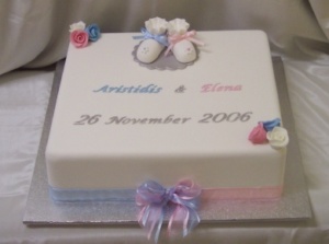 Twins Christening Cake