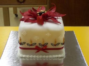 Poinsettia Christmas Cake